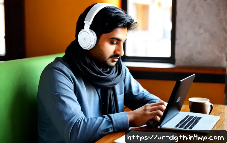 Home 15 디지털 노마드가 고려하는 직무와 산업 - Photorealistic lifestyle scene of a Pakistani digital nomad in modest smart-casual clothing working ...